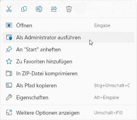 TCMdoc Windows Installer als Administrator starten