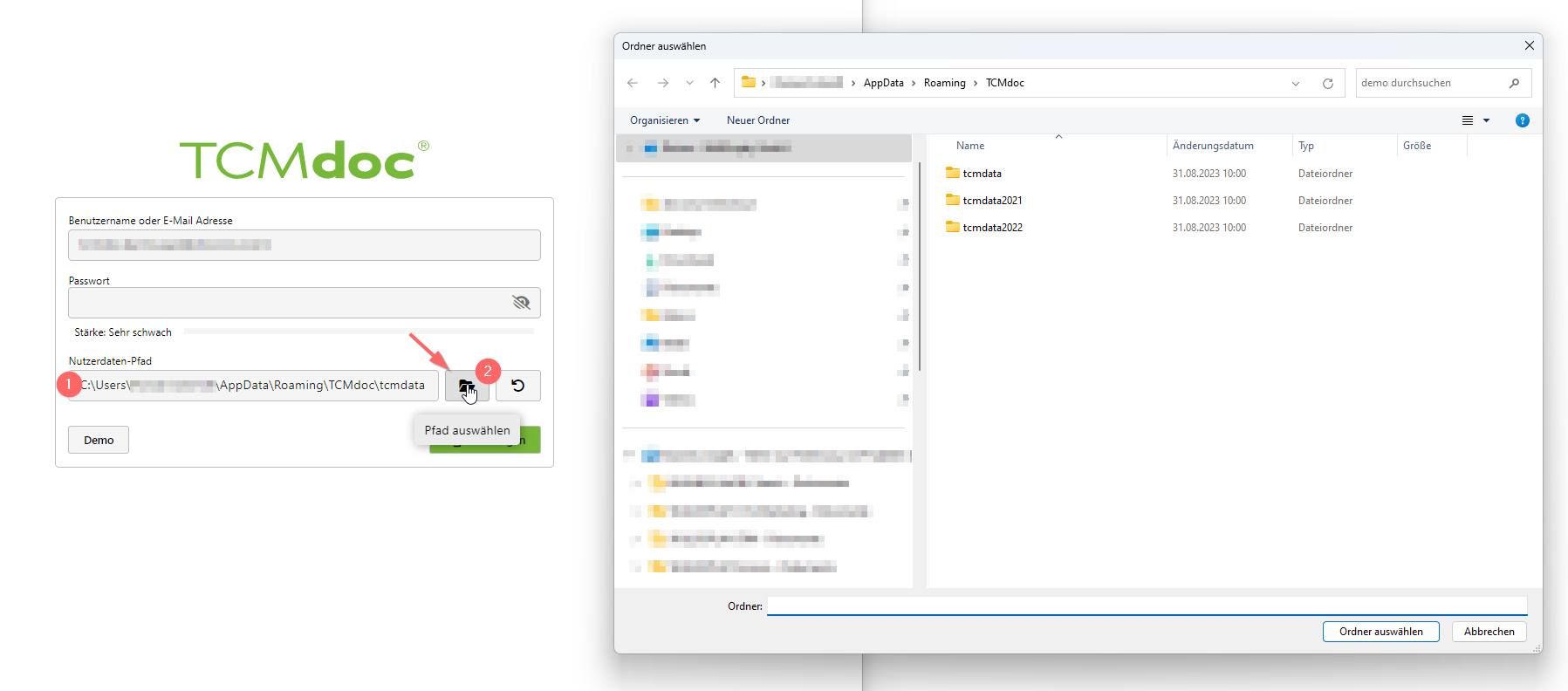 TCMdoc Bedienerhandbuch Hilfe Verzeichnis Backups